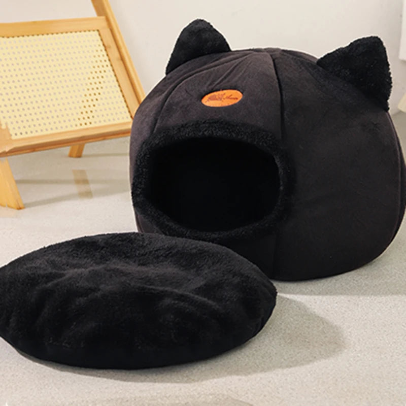 Premium Deep Sleep Winter Cat Bed - Cozy Indoor Tent for Small Dogs and Cats