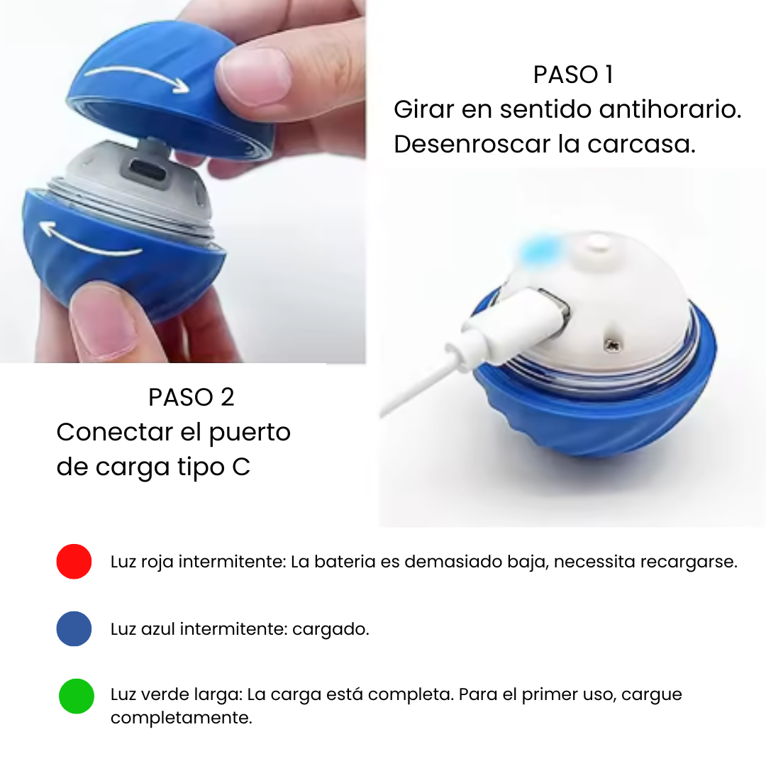 Pelota Inteligente para Perros – Juguete Electrónico Interactivo para Mascotas