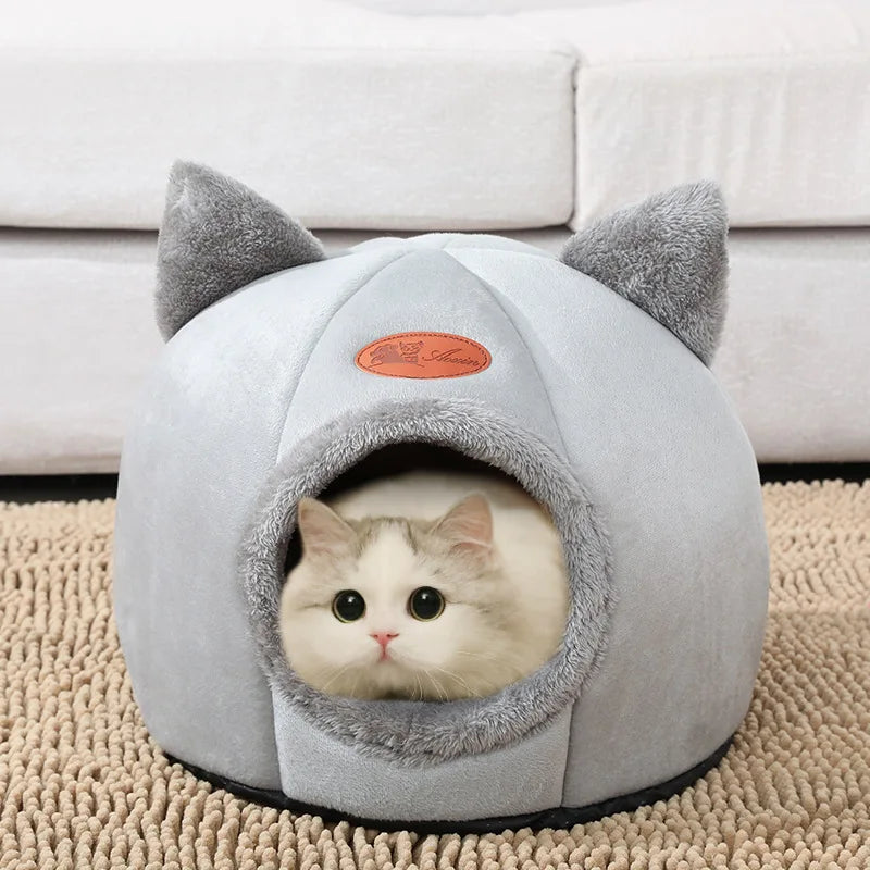 Premium Deep Sleep Winter Cat Bed - Cozy Indoor Tent for Small Dogs and Cats
